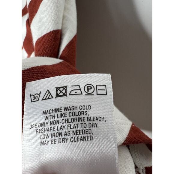 Anthropologie Postmark Top Womens Medium Red White Stripe Asymmetric July 4th - Picture 8 of 15